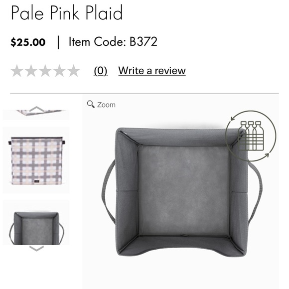 Thirty-one pale pink plaid your way easy grab bin NEW - Picture 3 of 5